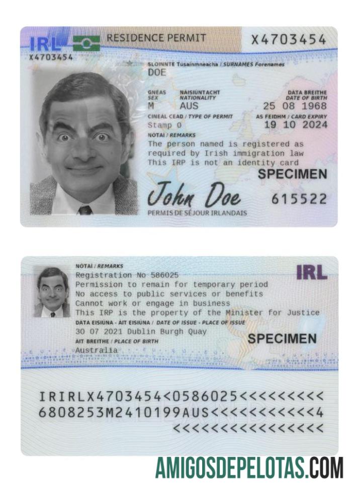 Autorização de residência na Irlanda 2021 presente baixar para verificação